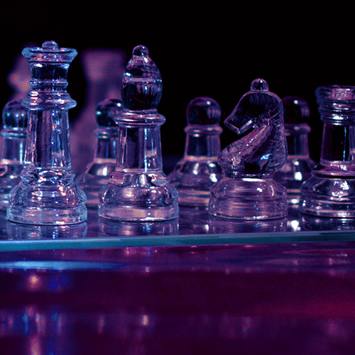 chess glass figurines